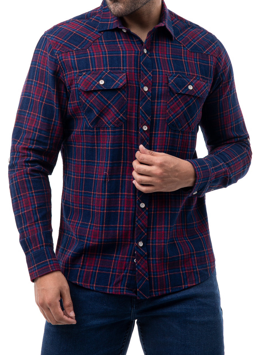 Camisas Hombre, Volcom Trademan Grey & Red Plaid Insulated Flannel Shirt  Gris
