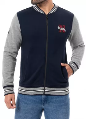 POLERA PLOMO HOODIE HOMBRE FRANELA - MELANGE JUST